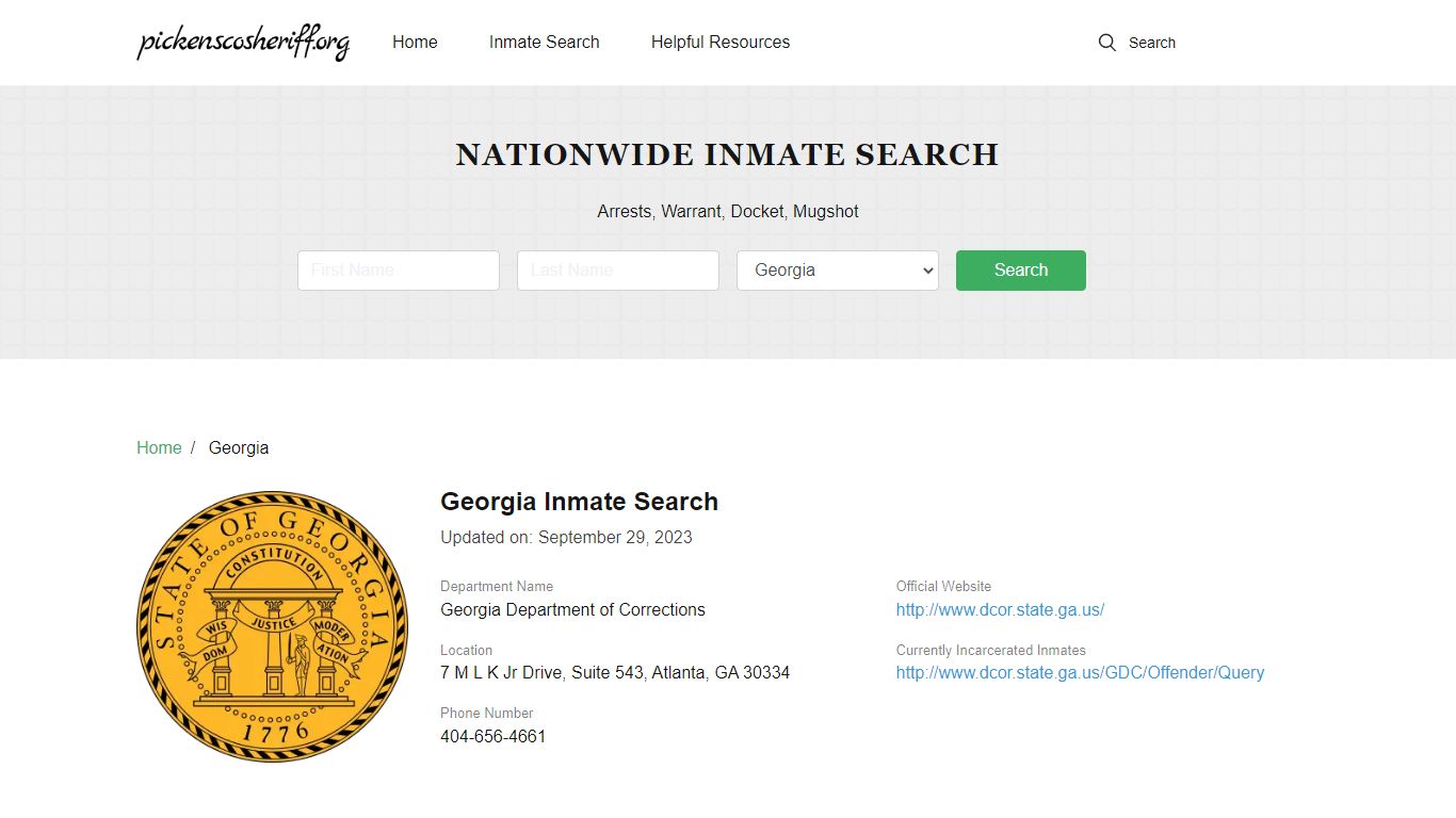 Georgia Inmate Search – Georgia Department of Corrections Offender Lookup